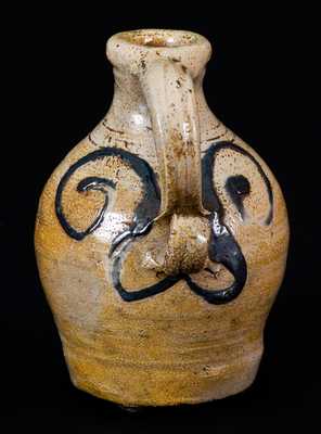 Extremely Rare and Important Adam States (Manhattan) circa 1745 Miniature Stoneware Jug