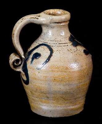 Extremely Rare and Important Adam States (Manhattan) circa 1745 Miniature Stoneware Jug