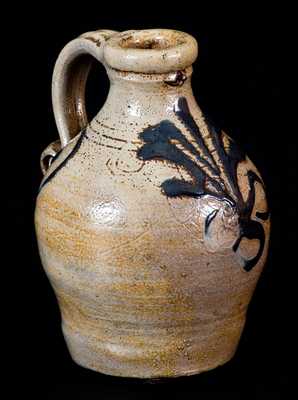 Extremely Rare and Important Adam States (Manhattan) circa 1745 Miniature Stoneware Jug