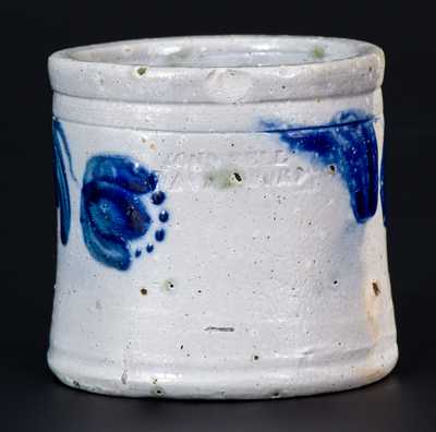 Exceptional Miniature JOHN BELL / WAYNESBORO Decorated Stoneware Jar Dated 1867
