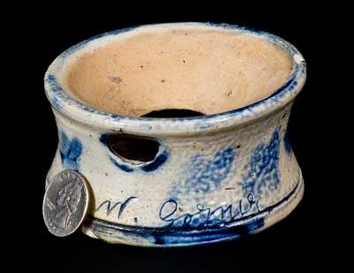 Rare Miniature Stoneware Spittoon Inscribed "W. Garner / 1876"