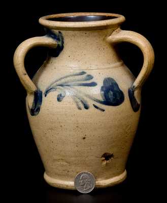 Fine Three-Handled Stoneware Vase att. Wingender Pottery, Haddonfield, NJ, c1880