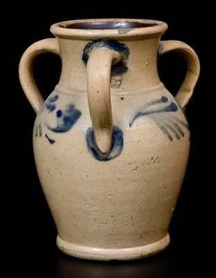 Fine Three-Handled Stoneware Vase att. Wingender Pottery, Haddonfield, NJ, c1880