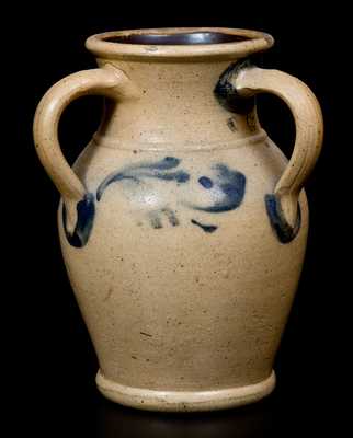 Fine Three-Handled Stoneware Vase att. Wingender Pottery, Haddonfield, NJ, c1880