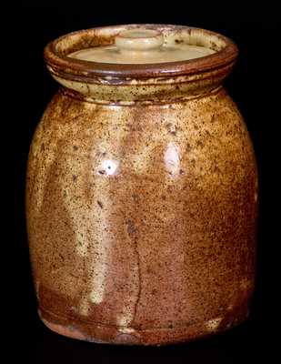 Small Redware Lidded Jar, probably Maine Origin