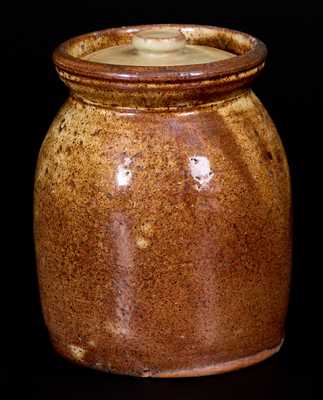 Small Redware Lidded Jar, probably Maine Origin