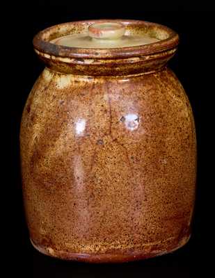 Small Redware Lidded Jar, probably Maine Origin