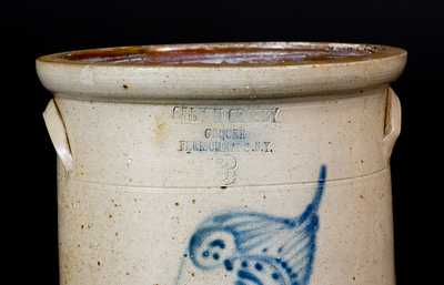 FLEISCHMANS, NY Advertising Crock w/ Pecking Chicken Decoration