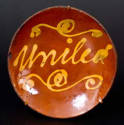 Norwalk, Connecticut Redware Plate w/