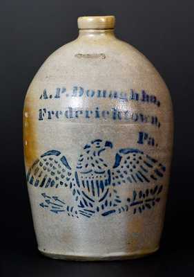 A. P. DONAGHHO / FREDERICKTOWN, PA Stoneware Eagle Jug