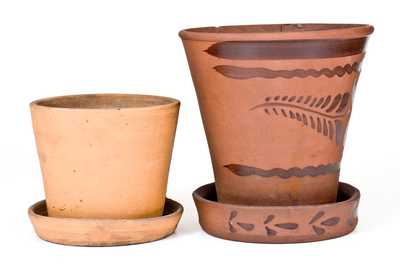 Lot of Two: Western PA Tanware Flowerpots