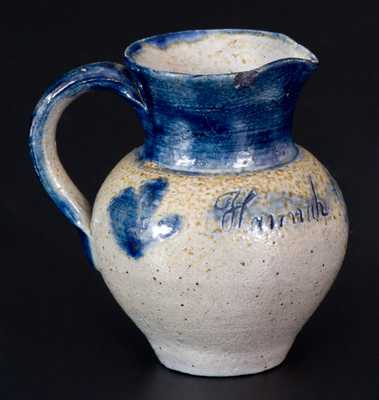 Rare Miniature Stoneware Presentation Pitcher attrib. Beaver County, PA, 