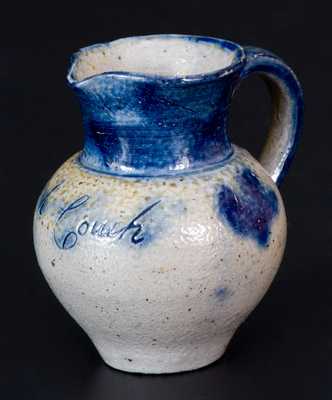 Rare Miniature Stoneware Presentation Pitcher attrib. Beaver County, PA, 