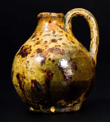 Miniature Glazed Redware Jug, New England origin