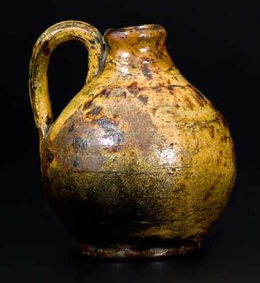 Miniature Glazed Redware Jug, New England origin