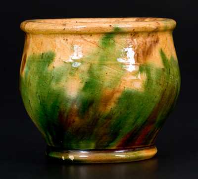 Strasburg, VA Diminutive Multi-Glazed Redware Jar