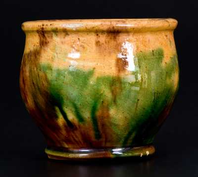 Strasburg, VA Diminutive Multi-Glazed Redware Jar