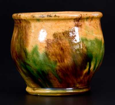 Strasburg, VA Diminutive Multi-Glazed Redware Jar