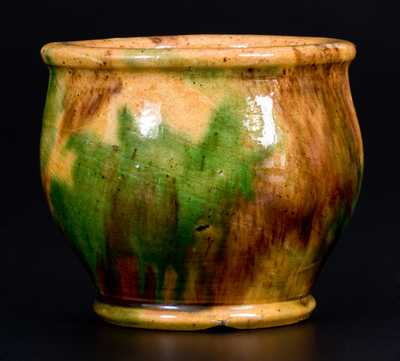 Strasburg, VA Diminutive Multi-Glazed Redware Jar