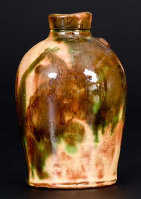 Rare Multi-Glazed Redware Jug, Bell or Eberly, Strasburg, VA