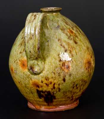 Ovoid New England Redware Jug w/ Exceptional Glaze
