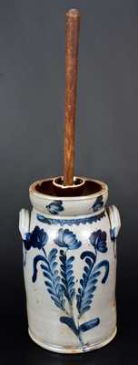 Stoneware Churn w/ Floral Decoration att. Richard Remmey, Philadelphia, PA