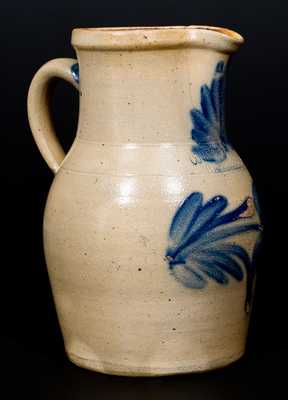 COWDEN & WILCOX / HARRISBURG, PA Stoneware Pitcher with Floral Decoration