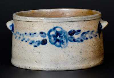 Stoneware Butter Crock with Floral Decoration, Baltimore, MD, circa 1820