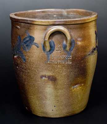J. SWANK & CO. / JOHNSTOWN, PA Stoneware Jar with Floral Decoration