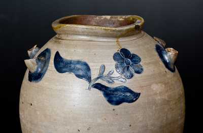 J. REMMEY / MANHATTAN-WELLS / NEW-YORK Stoneware Jar w/ Elaborate Incised Design