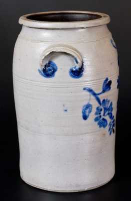 Morgantown, WV Stoneware Jar with Elaborate Floral Decoration
