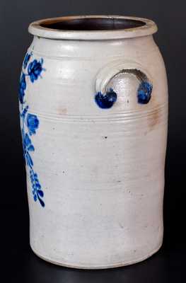 Morgantown, WV Stoneware Jar with Elaborate Floral Decoration