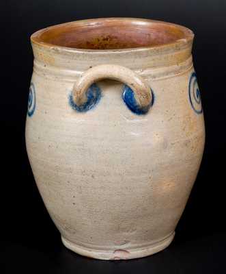 Fine Stoneware Jar with Watchspring Decoration, Manhattan or NJ, 18th century