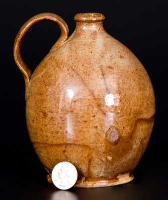 Ovoid Glazed New England Redware Jug