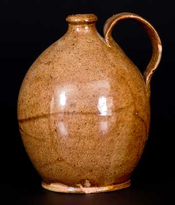 Ovoid Glazed New England Redware Jug