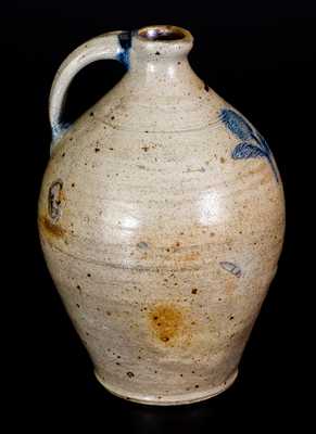 Stoneware Jug w/ Impressed Floral Decoration att. Jonathan Fenton, Boston, circa 1800