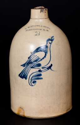 G. W. FULPER & BROS. / FLEMINGTON, NJ Stoneware Jug with Bird Decoration