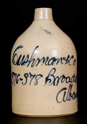 Stoneware "Cushman & Co. / Albany, NY" Script Advertising Jug