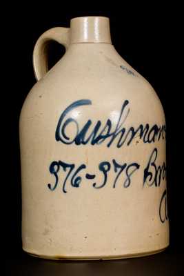 Stoneware "Cushman & Co. / Albany, NY" Script Advertising Jug