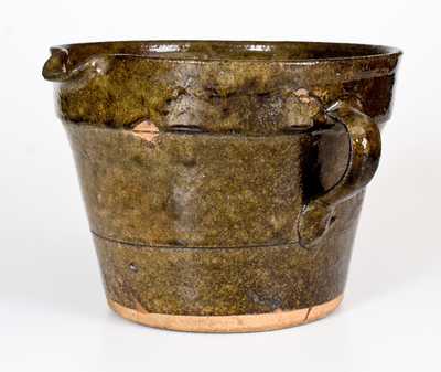 Unusual Crawford County, Georgia Double-Handled Stoneware Batter Bowl