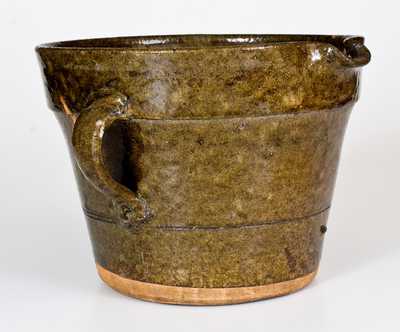 Unusual Crawford County, Georgia Double-Handled Stoneware Batter Bowl