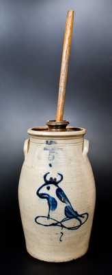 Rare W. HART / OGDENSBURGH Stoneware Cow's Head Churn