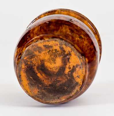 Rare Diminutive JOHN BELL / WAYNESBORO Glazed Redware Jar c1850-80