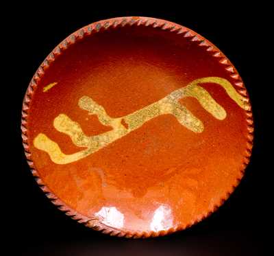 Miniature Slip-Decorated Redware Plate