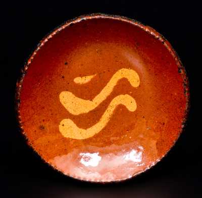 Slip-Decorated Redware Toddy Plate