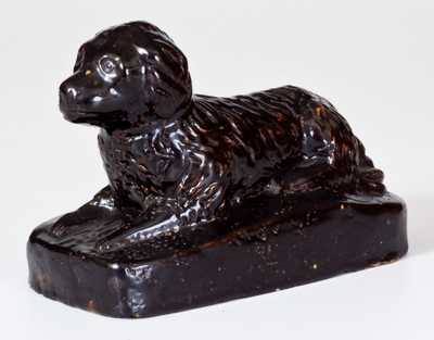 Albany-Slip Stoneware Dog, Ohio, circa 1890