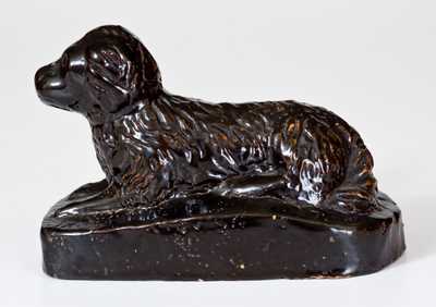 Albany-Slip Stoneware Dog, Ohio, circa 1890