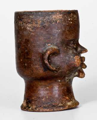 Unusual Stoneware Face Cup