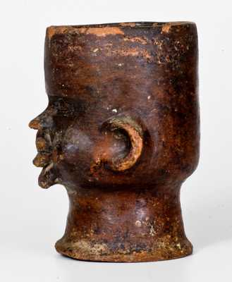 Unusual Stoneware Face Cup