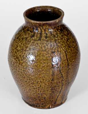Rare J. S. NASH, Marion County, Texas Alkaline-Glazed Stoneware Jar